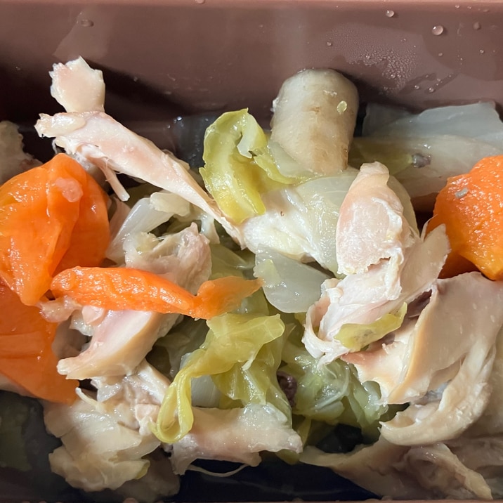 人参と白菜とごぼうの鶏肉煮